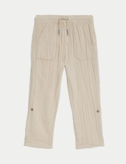 Kalhoty se stahovací šňůrkou, z čisté bavlny (2–8 let)