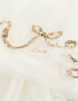 Nabírané šaty se síťovinou a flitry (2–10 let)