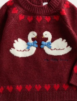 Knitted Swan Jumper (0-3 Yrs)