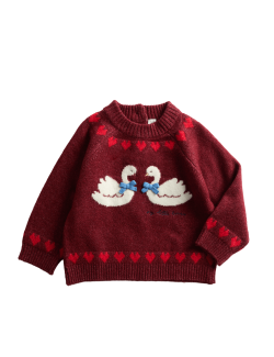 Knitted Swan Jumper (0-3 Yrs)