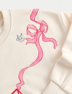 Mikina s překládaným výstřihem a vysokým obsahem bavlny (2–8 let)