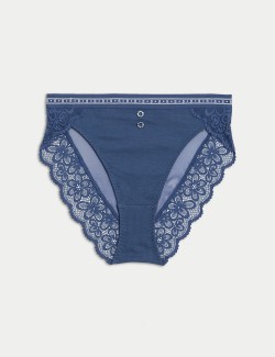 Ebba Ribbed High Waisted High Leg Knickers