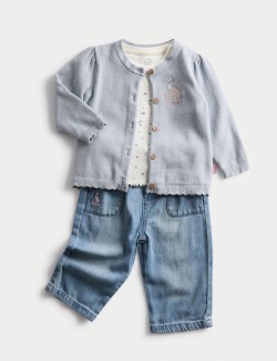 3 ks outfit s kardiganem s motivem Peter Rabbit™ (0–3 roky)