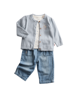 3 ks outfit s kardiganem s motivem Peter Rabbit™ (0–3 roky)