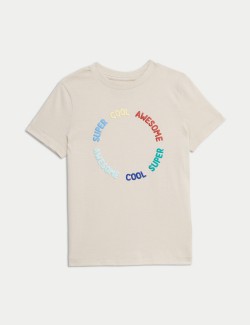 Pure Cotton Slogan T-Shirt...