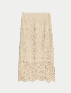 Pletená pouzdrová midi sukně s vysokým podílem bavlny