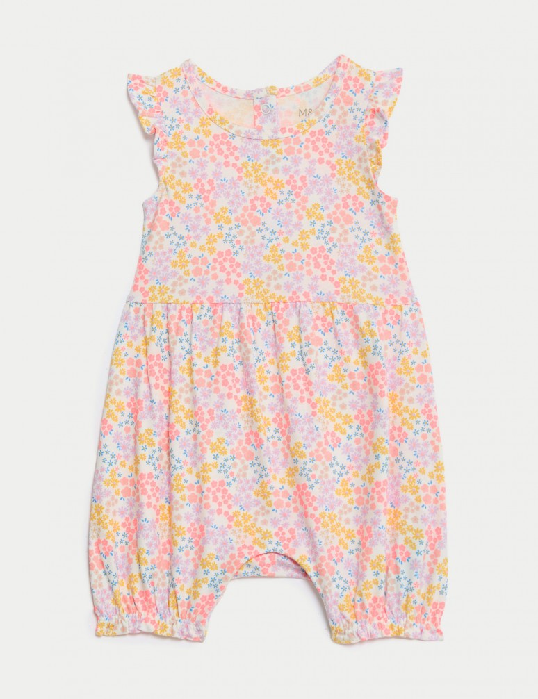 Pure Cotton Ditsy Floral Romper (0-3 Yrs)
