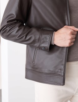 Leather Harrington Jacket