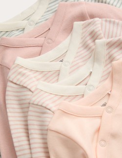 Pruhované body z čisté bavlny, sada 5 ks (0–3 roky)