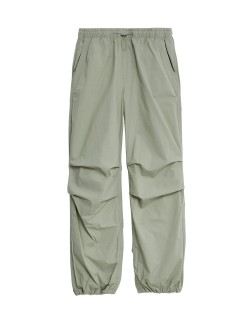 Pure Cotton Drawstring Parachute Trousers