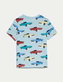 Pure Cotton Car Print T-Shirt (2-8 Yrs)