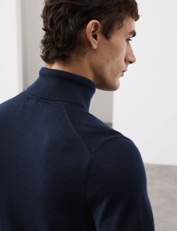 Svetr s rolákem z čisté extra jemné vlny merino