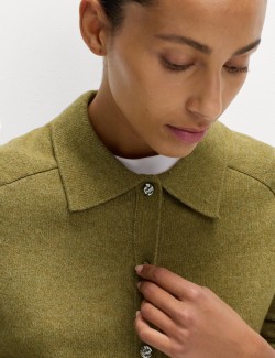 Kardigan s rolákovým límečkem a knoflíky na přední straně