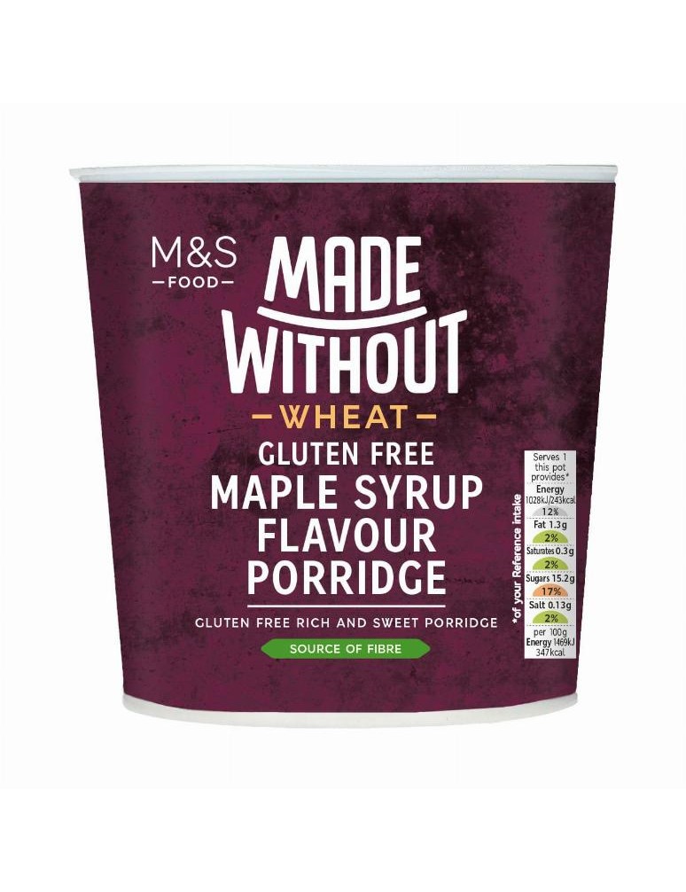 Instantní bezlepková ovesná kaše s příchutí javorového sirupu