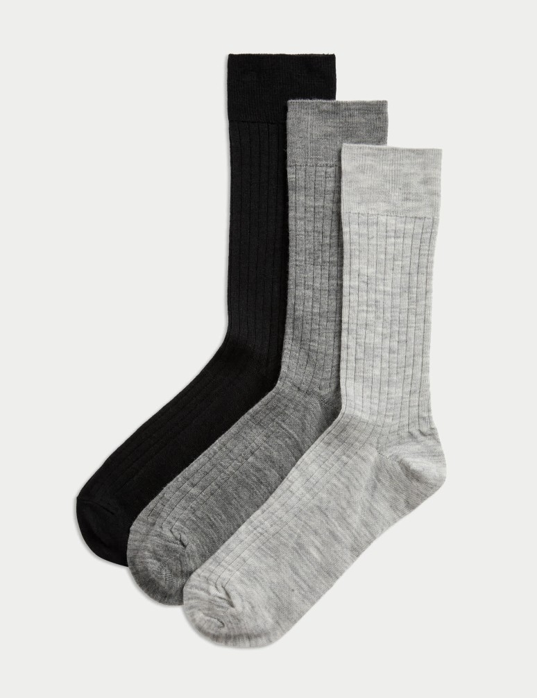 3pk Lambswool Rich Socks