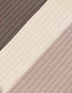 3pk Egyptian Cotton Rich Ribbed Socks