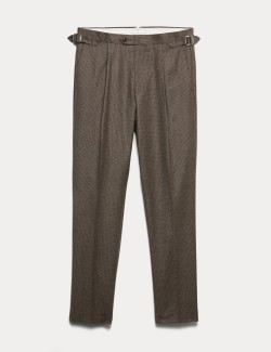Italian Wool Flannel Puppytooth Trousers