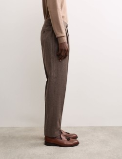 Italian Wool Flannel Puppytooth Trousers