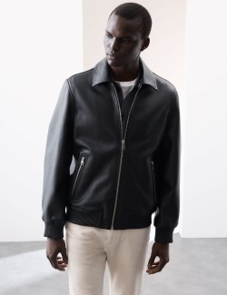 Leather Harrington Jacket