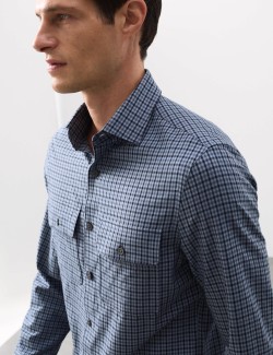 Easy Iron Cotton Rich Check Shirt