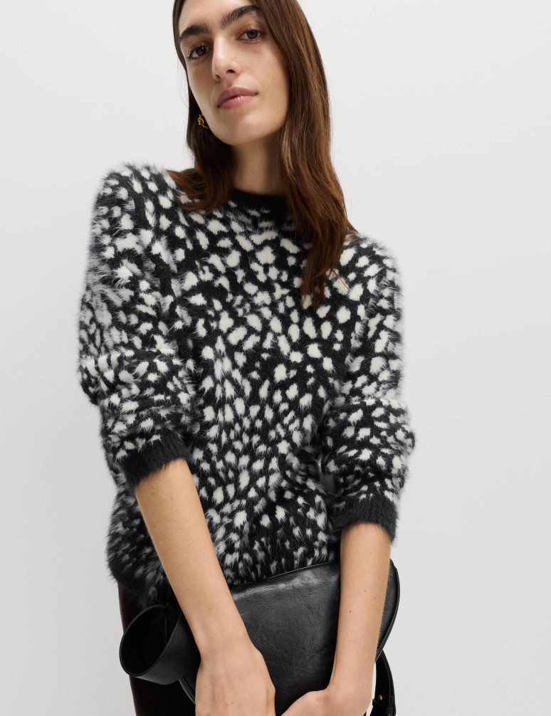 Animal Print Crew Neck Relaxed Jumper