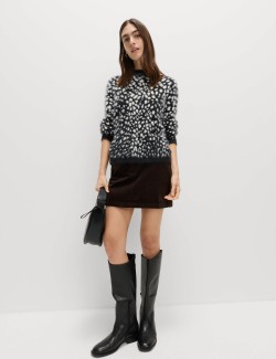 Animal Print Crew Neck Relaxed Jumper