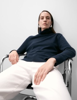Pure Cashmere Roll Neck Jumper