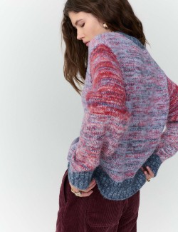 Colour Block Jumper with Mohair