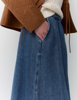 Cotton Rich Midi Skirt