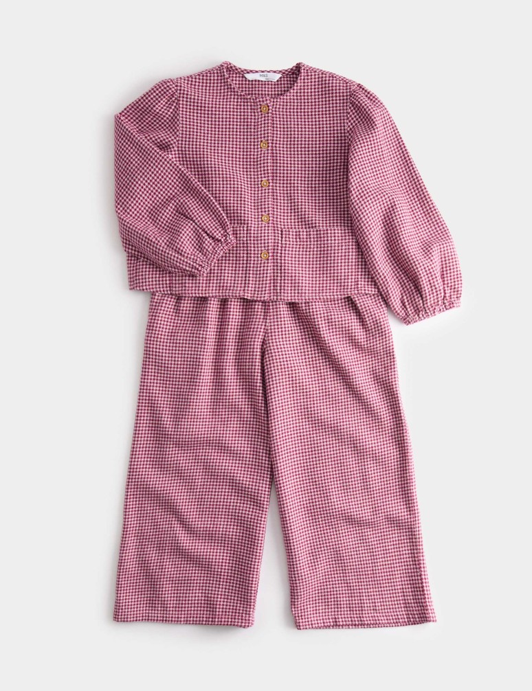 2pc Pure Cotton Checked Top & Bottom Outfit (2-8 Yrs)