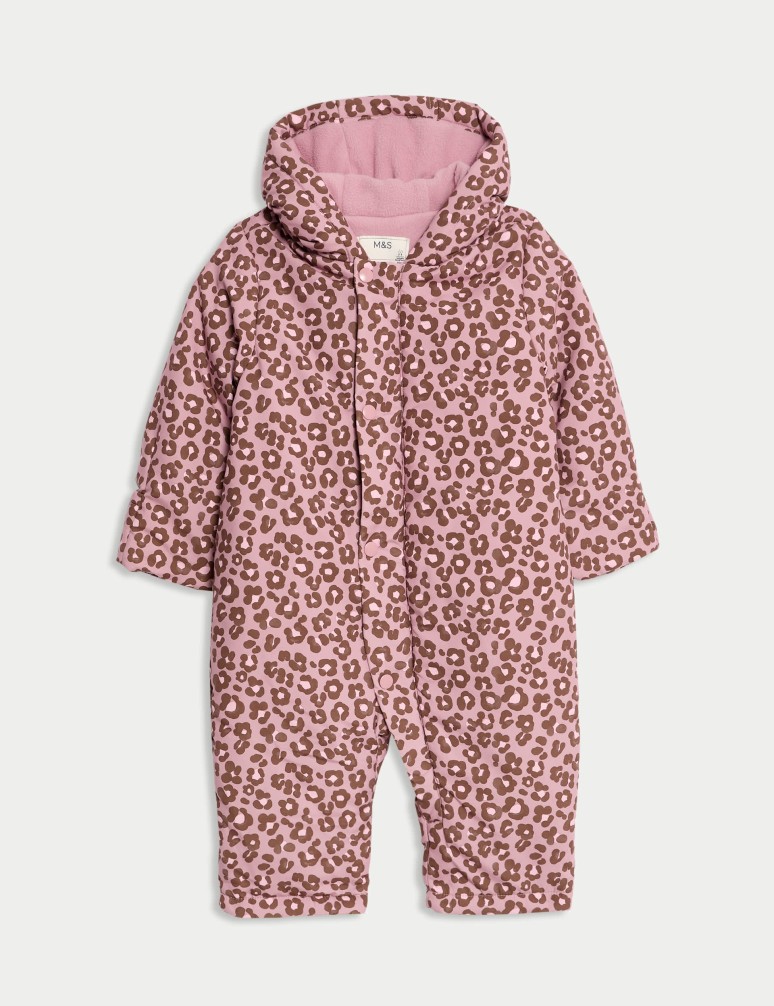 Animal Print Padded Hooded Snowsuit (0-3 Yrs)