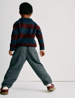 Pure Cotton Micro Check Trousers (2-8 Yrs)