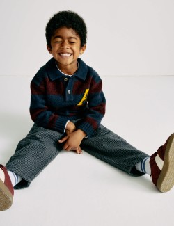 Pure Cotton Micro Check Trousers (2-8 Yrs)