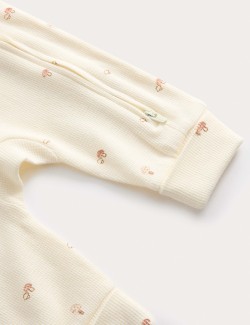3pk Pure Cotton Acorn Print Zip Sleepsuits (0-3 Yrs)