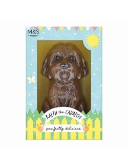 Zdobná dutá figurka ze směsi bílé a mléčné čokolády