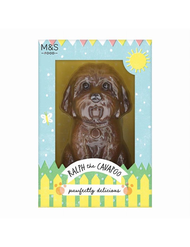 Zdobná dutá figurka ze směsi bílé a mléčné čokolády