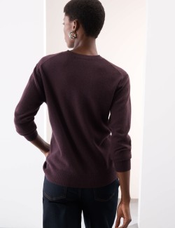 Pure Cashmere Textured Crew Neck Jumper