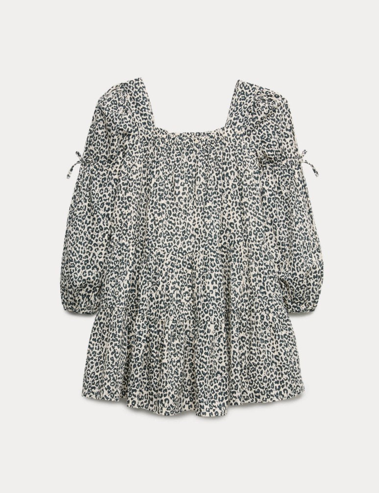 Pure Cotton Leopard Print Dress (6-16 Yrs)