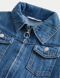 Cotton with Lyocell Denim Zip Dress (2-8 Yrs)