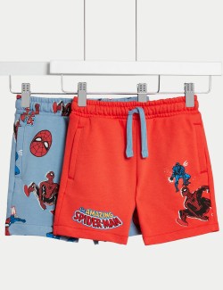 Šortky Spider-Man™ s vysokým podílem bavlny, 2 ks (2–8 let)
