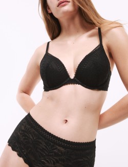 Krajková push-up podprsenka s kosticemi a technologií Flexifit™, vel. A–E