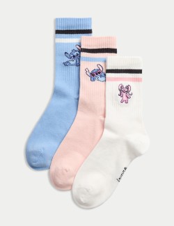 3pk Cotton Rich Lilo & Stitch™ Socks (6 Small - 7 Large)