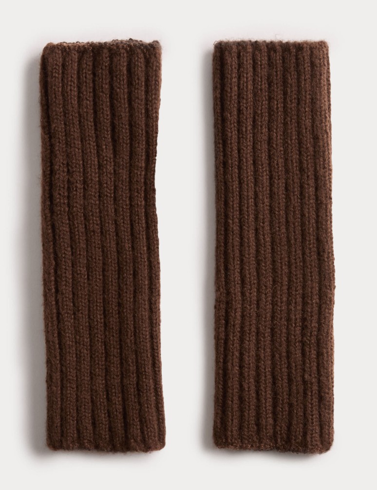 Knitted Rib Fingerless Gloves
