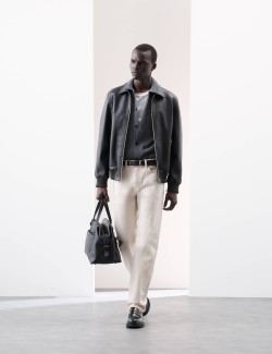 Leather Harrington Jacket