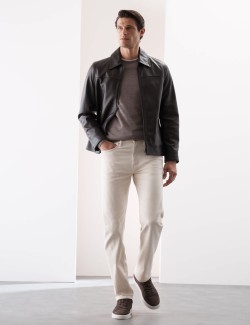 Leather Harrington Jacket