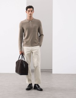 Milano Knit Relaxed Half Zip Polo Shirt