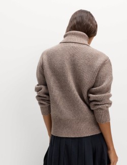 Cloud-yarn Ribbed Roll Neck Jumper