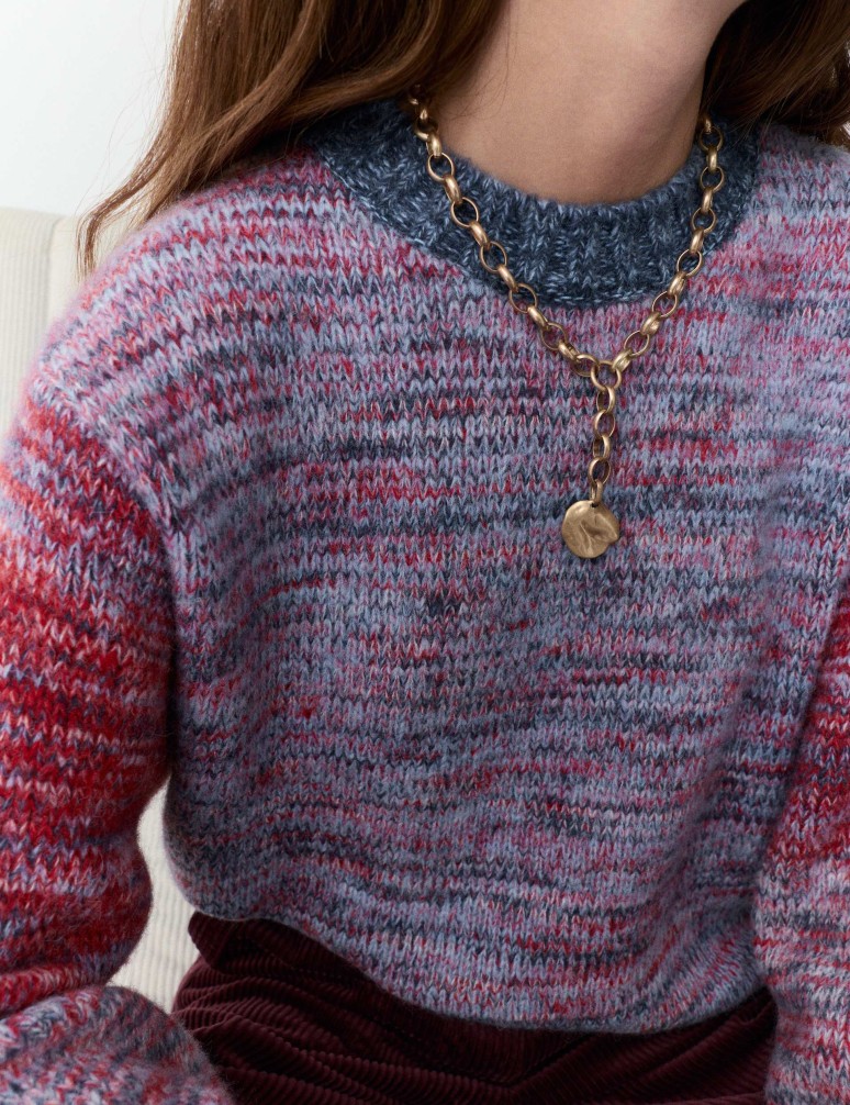 Colour Block Jumper with Mohair