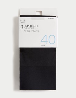 3pk Opaque Knee Highs