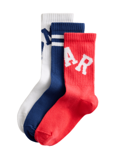 Kotníkové ponožky se sloganem, s vysokým podílem bavlny (6 malé – 7 velké), 3 páry v balení